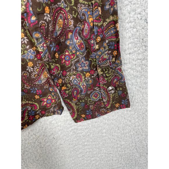 Coldwater Creek Womens Size M Paisley Print Textured Button Up Shirt - Picture 12 of 12
